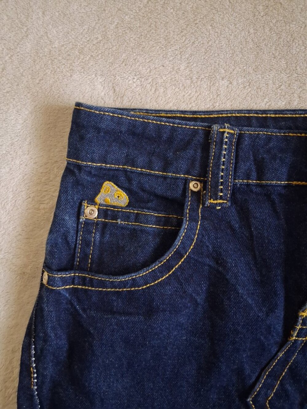 On Dog N' Friends (ODF) Women's M Embroidered Mushroom Dark Denim Mini Skirt - Picture 4 of 12